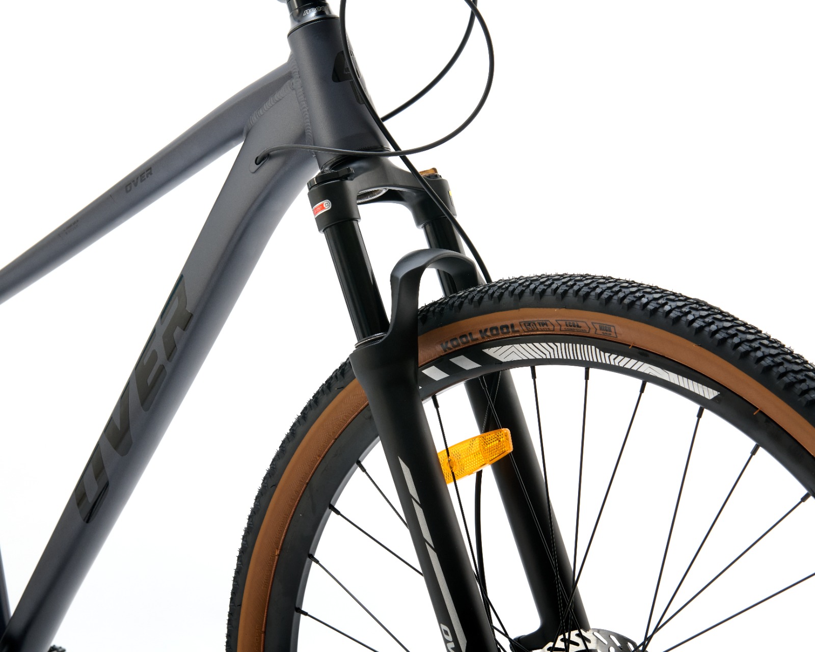 Detalle frontal mountain bike Over